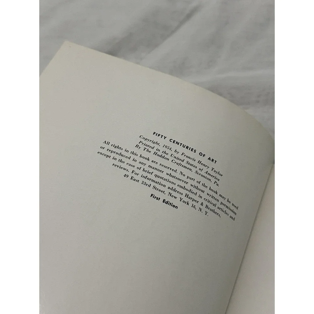 Fifty Centuries of Art by Francis Henry Taylor 1954 FIRST EDITION HC Book w/ DJ
